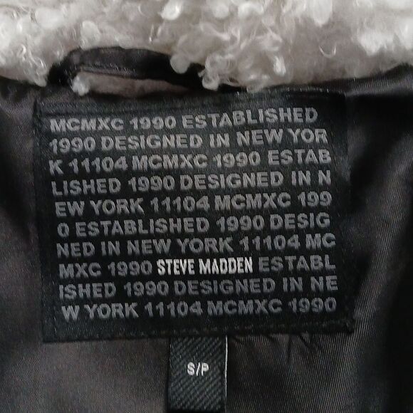 Steve Madden Red Navy Plaid Fleece Faux Fur Sherpa Lined Hooded Coat Sz S NWOT - Picture 9 of 10